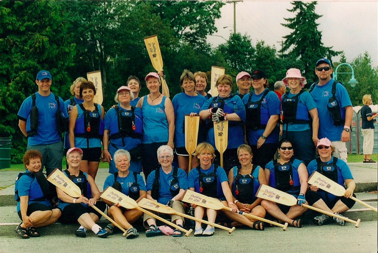 The Paddling for Life dragon boat team