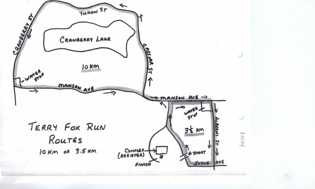 2016 Terry Fox Run Powell River - Route