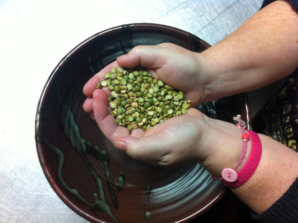 Counting beans at the CRC (Powell River Community Resource Centre)
