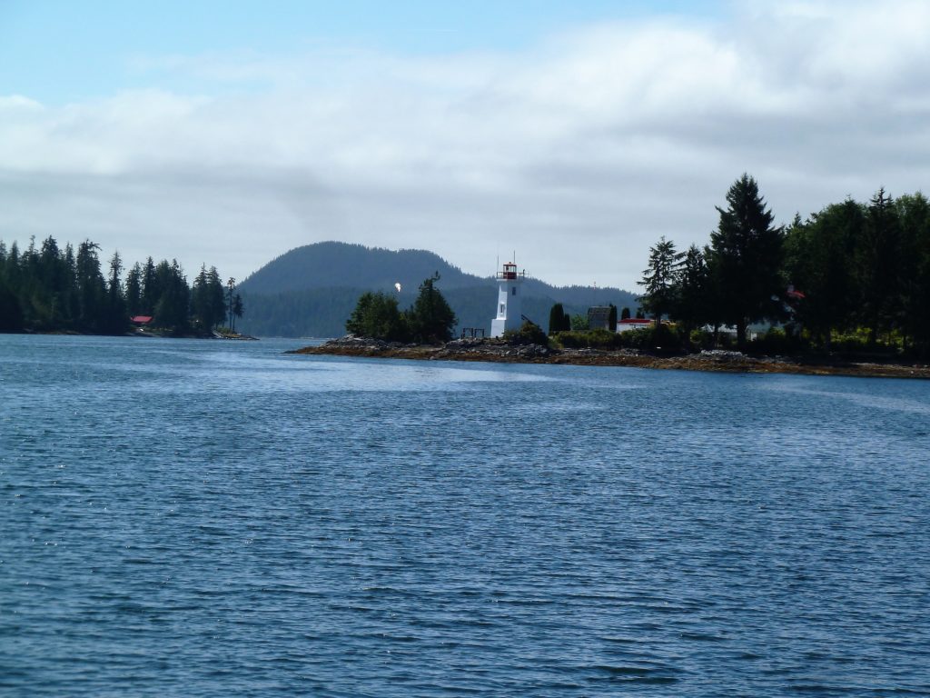 Approaching Bella Bella from Seaforth Channel 